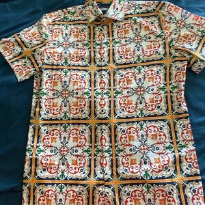 Paulo Solari Multicolor Patterned Men's Shirt- Medium. P2P:21, L:29inches